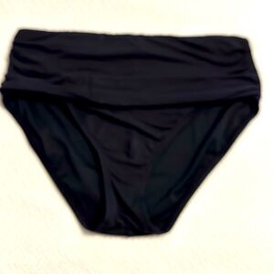 Blue Rod Beattie black swim bottom. High waisted, back is full coverage. Black